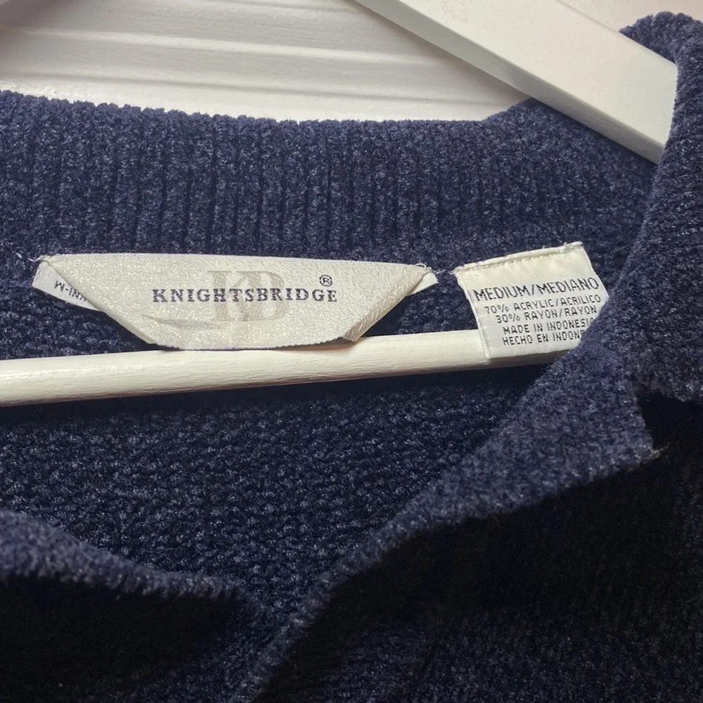 Men's Knightsbridge Navy Blue Sweater - medium - Picture 3 of 5